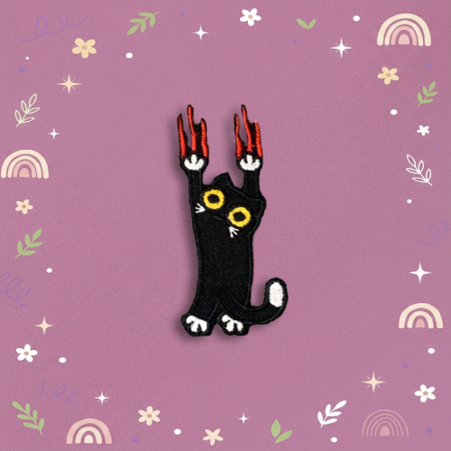 Patch Brodrie: Black Cat with Red Claws